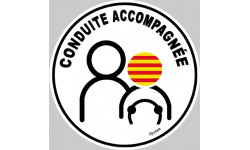 Conduite accompagnée catalane (15x15cm) - Autocollant(sticker)