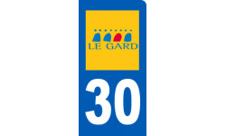 Autocollant (sticker): immatriculation motard du Gard