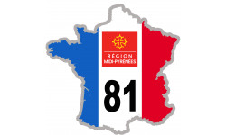 Autocollant (sticker): FRANCE 81 Midi Pyrénées