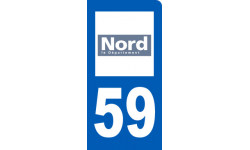 Autocollant (sticker): immatriculation motard 59 du Nord