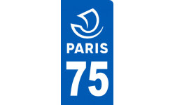 Autocollant (sticker): immatriculation motard 75 Paris