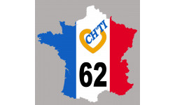 France ch'ti 62 (10x10cm) - Autocollant(sticker)