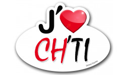J'aime Ch'ti (15x11cm) - Autocollant(sticker)