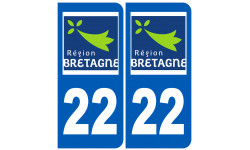 Autocollant (sticker): numéro immatriculation 22 (région)