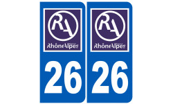 Autocollant (sticker): numéro immatriculation 26 région