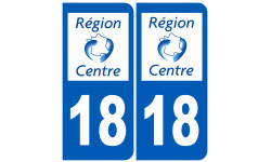 numéro immatriculation 18 région - Autocollant(sticker)