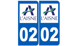 numéro immatriculation 02 (l'Aisne) - Autocollant(sticker)