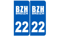 immatriculation 22 BZH - Autocollant(sticker)
