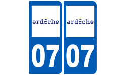 numéro immatriculation 07 (Ardèche) - Autocollant(sticker)