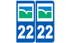 numéro immatriculation 22 (Côtes-d'Armor) - Autocollant(sticker)