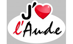 j'aime l'Aude - 15x11cm - Autocollant(sticker)
