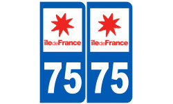 numéro immatriculation 75 (Paris) - Autocollant(sticker)
