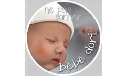sticker / Autocollant : ne pas sonner bébé dort - 10cm - Autocollant(sticker)