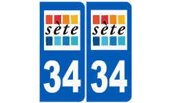 ville de Sète immatriculation 34 - Autocollant(sticker)