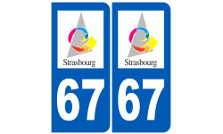 numéro immatriculation 67 ville de Strasbourg - Autocollant(sticker)