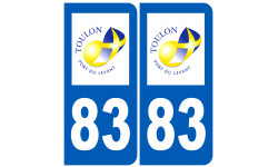 numéro immatriculation 83 ville de Toulon - Autocollant(sticker)