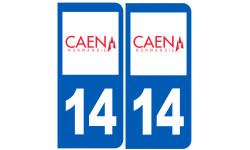 numéro immatriculation 14 Caen - Autocollant(sticker)
