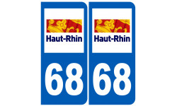 immatriculation 68 Le Haut-Rhin - Autocollant(sticker)