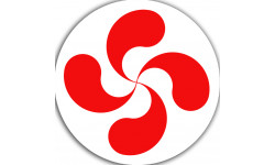Croix Basque rouge fond blanc - 5cm - Autocollant(sticker)