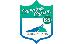 blason camping cariste Hautes Pyrénées 65 - 20x15cm - Autocollant(sticker)