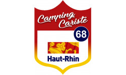 blason camping cariste Haut-Rhin 68 - 15x11.2cm - Autocollant(sticker)
