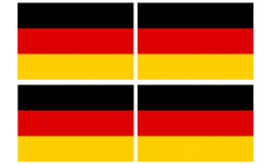 drapeau officiel Allemand - 4 stickers de 9.5X6.3 cm - Autocollant(sticker)