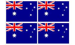 Drapeau Australie - 4 stickers - 9.5 x 6.3 cm - Autocollant(sticker)