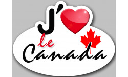 Autocollant (sticker): J'aime le Canada - 15x11cm