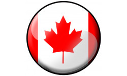 Sticker / autocollants : drapeau Canadien rond - 15cm