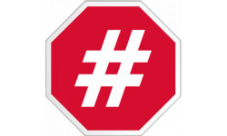 Autocollant (sticker): Autocollant hashtag stop