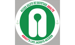 ACCES GILETS DE SAUVETAGE ADULTE - 10cm - Autocollant(sticker)