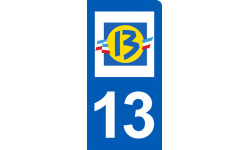 Immatriculation motard des Bouches du Rhône - 6x3cm - Autocollant(sticker)
