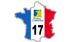 FRANCE 17 région Poitou Charente - 10x10cm - Autocollant(sticker)