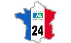 FRANCE 24 région Aquitaine - 20x20cm - Autocollant(sticker)
