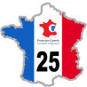 FRANCE 25 Région Franche-Comté - 10x10cm - Autocollant(sticker)