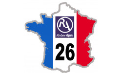 FRANCE 26 Région Rhône Alpes - 5x5cm - Autocollant(sticker)