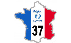 FRANCE 37 région Centre - 5x5cm - Autocollant(sticker)