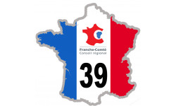 FRANCE 39 Région Franche Comté (20x20cm) - Autocollant(sticker)
