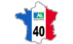 FRANCE 40 région Aquitaine (5x5cm) - Autocollant(sticker)