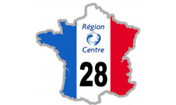 FRANCE 28 région Centre - 10x10cm - Autocollant(sticker)