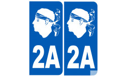 Immatriculation 2A blanc (Corse-du-Sud) - Autocollant(sticker)