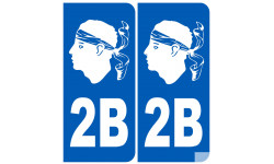 Immatriculation 2B blanc (Haute-Corse) - Autocollant(sticker)