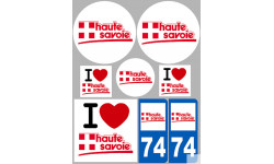 Département 74 la Haute Savoie (8 autocollants variés) - Autocollant(sticker)
