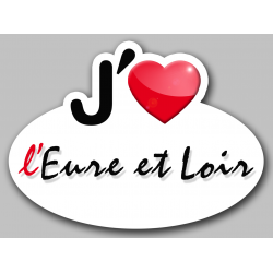 j'aime l'Eure-et-Loir (15x11cm) - Autocollant(sticker)
