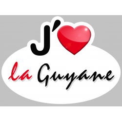 j'aime la Guyane (15x11cm) - Autocollant(sticker)
