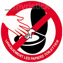 ne rien jeter hors papier toilettes dans les WC - 10cm - Autocollant(sticker)