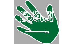 Autocollant (sticker): drapeau Arabie Saoudite main